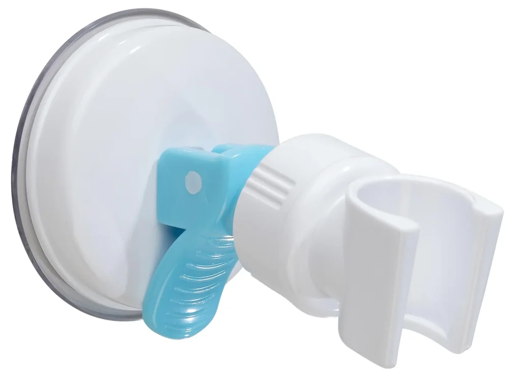 Duschkopf-Halter mit Saugnapf, Weiß/ Petrol