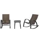 Rattan-Schaukelstuhl Bistroset 3 teilige 2 Stühle 1 Tisch Aluminium Komfort UV-Beständig für Gärten Terrassen Pools pati