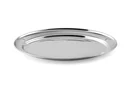 Serviertablett, Servierplatte, Spargelplatte, oval, Edelstahl, Silberfarben, 20 cm