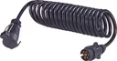 Spiral-Verbindungskabel, 3,5 m mit Stecker und Kupplungsdose