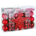 Christbaumschmuck - Christbaumschmuck rot 66 Stück.