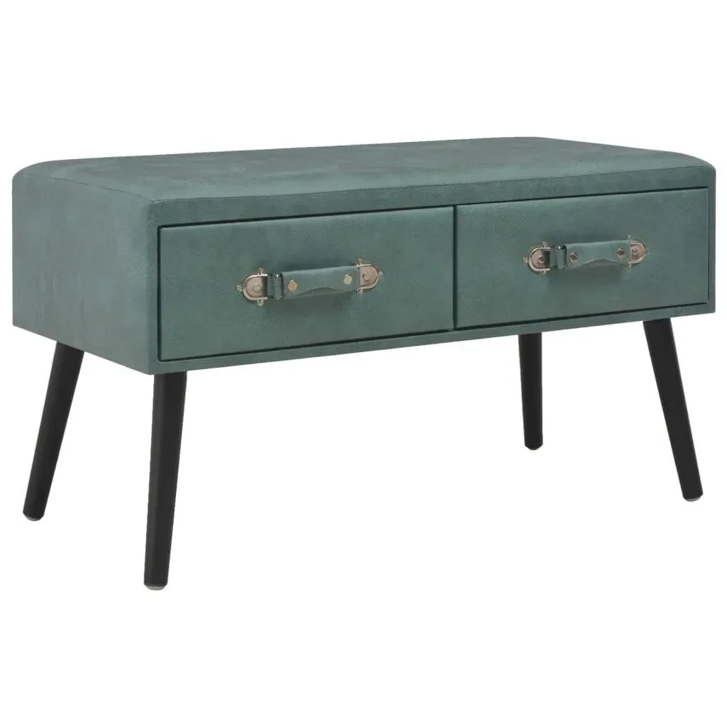 Couchtisch 80x40x46 cm Kunstleder meer-grün