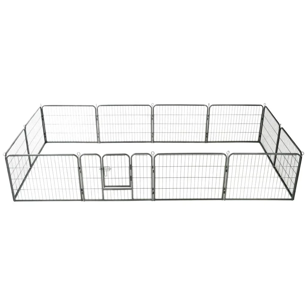 Hundeauslauf 12 Platten 80x60 cm schwarzer Stahl