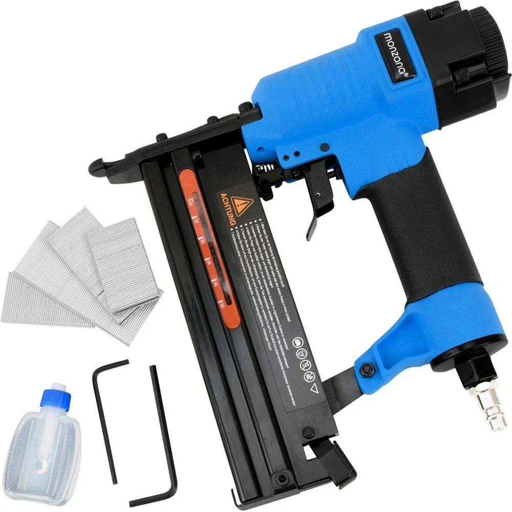 2in1 Druckluftnagler und Tacker mit Koffer + Nägel + Sechskant + Öl