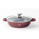 Platin-Bräter - Antihaftbeschichtung - 24cm - Burgunderrot