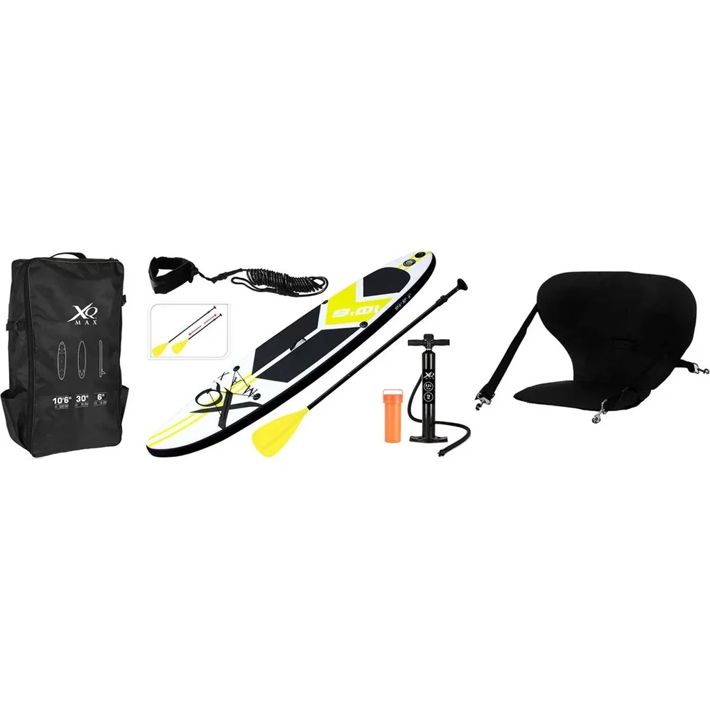 Special Edition Sup board set - 6-teilig mit FREE SUP Chair - Bis zu 150 kg - 320 cm - Aufblasbar - Gelb/Schwarz