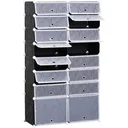 Garderobe Schuhschrank DIY Schuhregal Regalsystem Garderobenschrank 16 Würfel aus PP Schwarz + Weiß 95 x3 7 x 160 cm