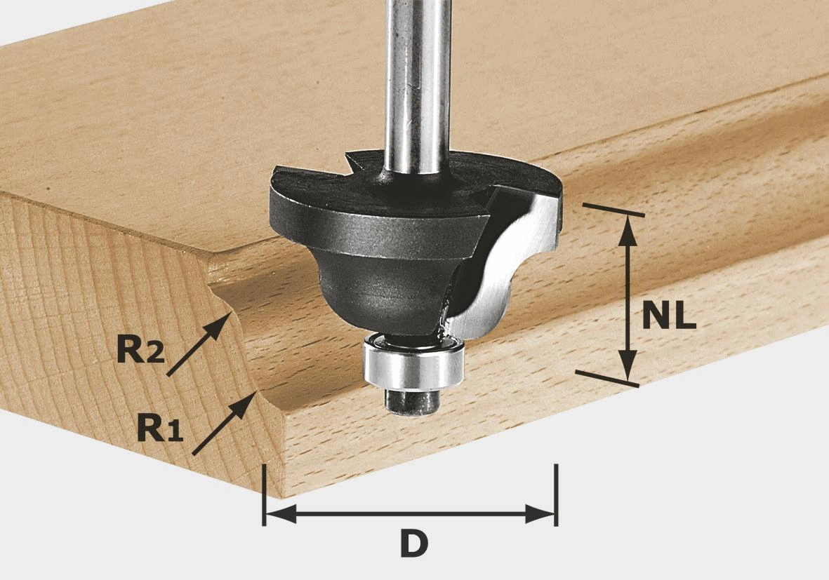 Doppelradienfräser HW D38,1 / R6,35 / R6,35 KL