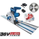 Akku-Tauchschnittsäge PL55Li - 160mm, 2 Ah, 36V, Inkl. Führungsschienen, Sägeblatt 1x 24T + 1x 48T