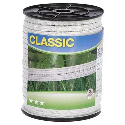 Klassisches Absperrseil, 20M Weiß,4X0,2+2X0,3 Edelstahl, 200M