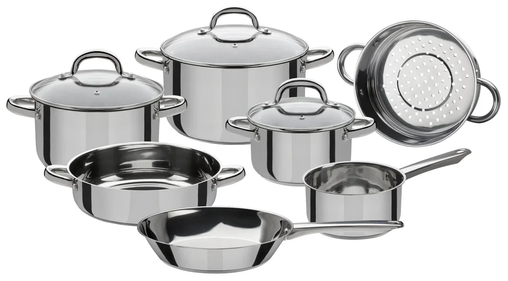 Topf-/ Pfannenset "Montreal", Silberfarben, Edelstahl, 10-teilig