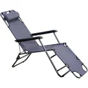 Sonnenliege Strandliege Gartenliege Relaxliege klappbar mit Kissen Strand Metall + Oxfordstoff Grau 135 x 60 x 89 cm