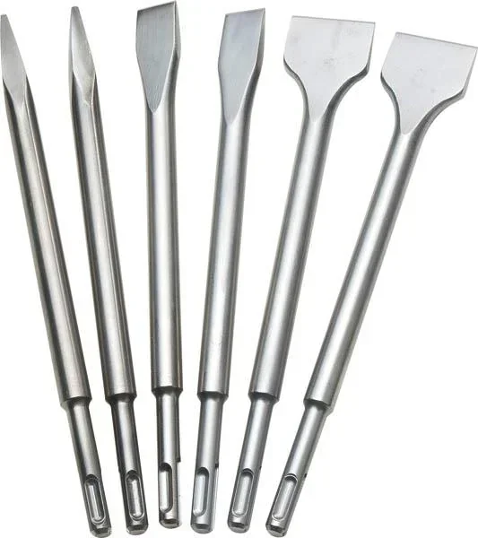 Meißel Set 6-teilig mit SDS-Plus Aufnahme, Chrom Vanadium