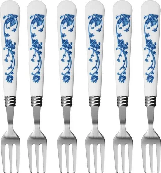 Kuchengabeln mit Zwiebelmuster, 6 Stück