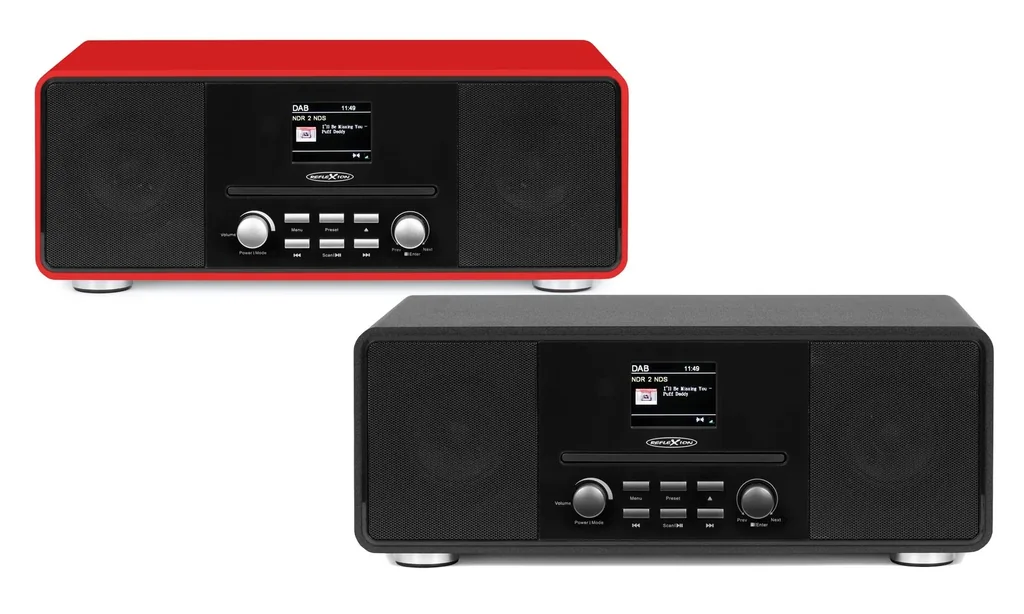 Design DAB+/UKW-Radio mit Bluetooth, CD, USB, AuxIn, Encoding, rot, HRA19DAB/RD