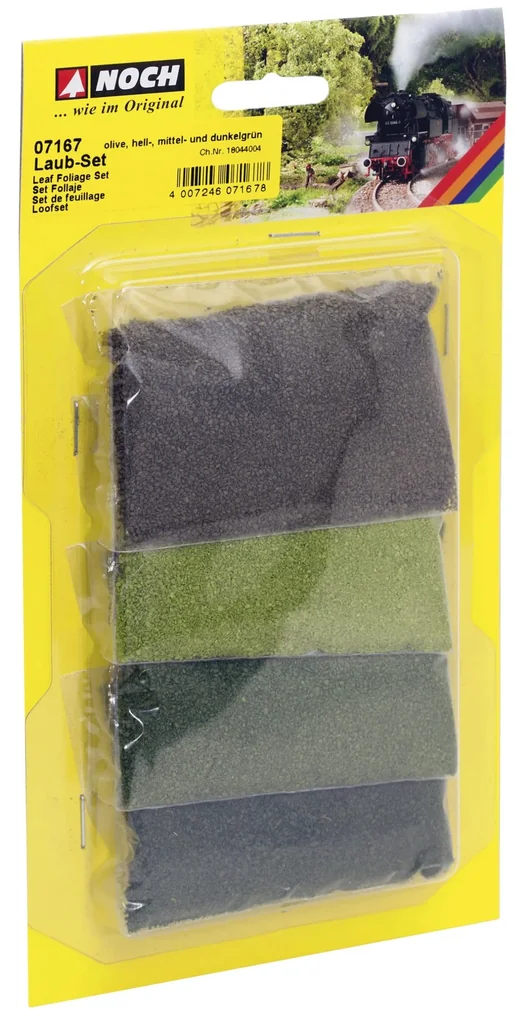 Laub-Set, je 14 g olive, hellgrün, mittelgrün, dunkelgrün