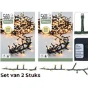 2x Weihnachtsbaum Lichter 11 Meter Warm Weiß - 560LED für Innen und Außen
