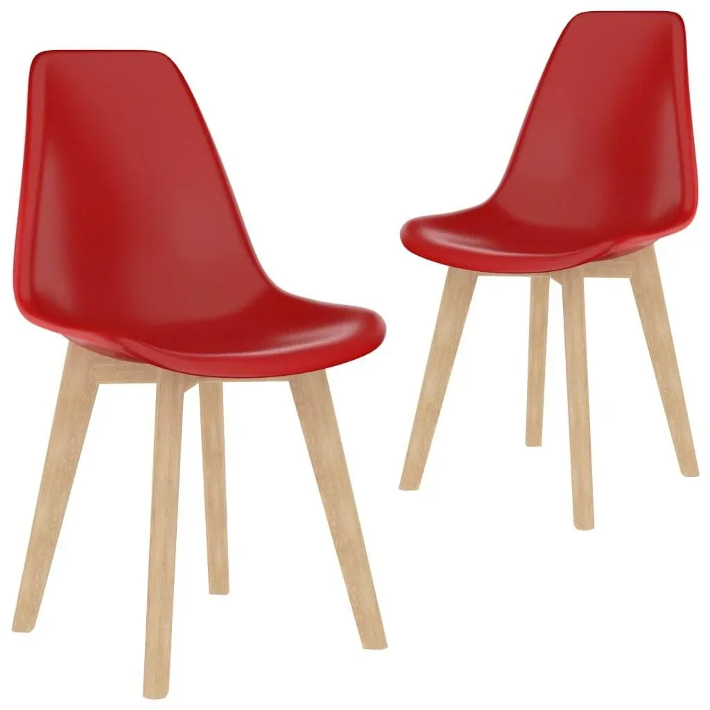 Esszimmerstühle 2tlg. Kunststoff rot