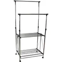 Doppelter Kleiderständer auf Rädern