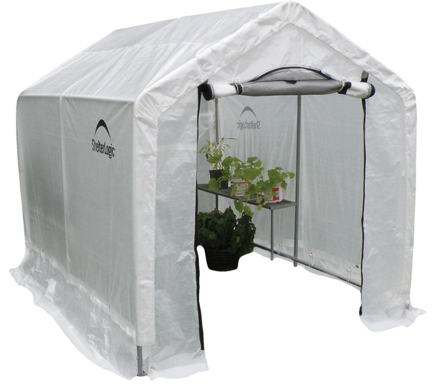 Gewächshaus 4,32 m² Weiß, 180×240 cm – Foliengewächshaus mit Aufrolltür & Lüftung, wetterfest