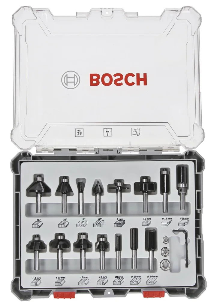 Mixed Fräser Set 8 mm Schaft, 15-teilig