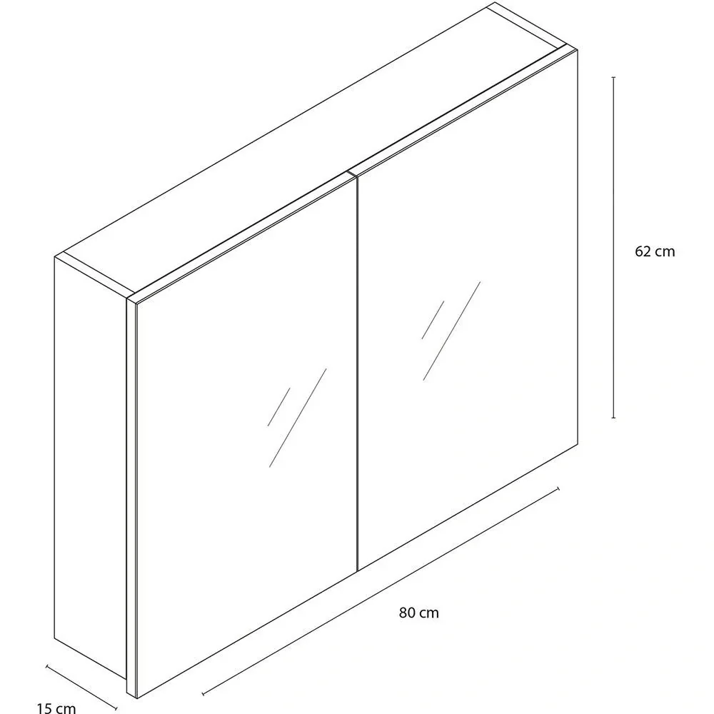 Concept Spiegelschrank 80cm Weiss fsc