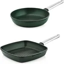 Performance Series Topfset - Grillpfanne 28 cm + Bratpfanne 28 cm - Grün