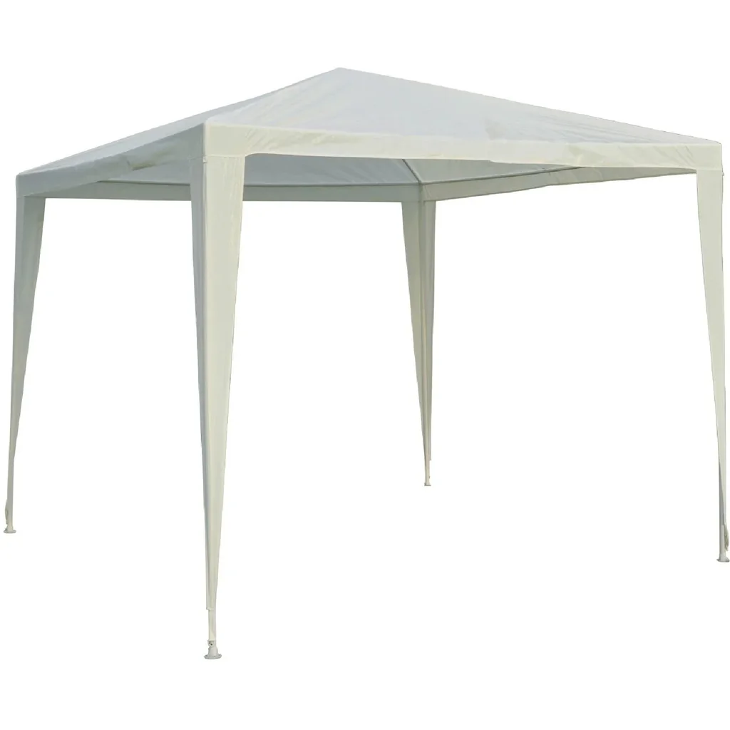 Gartenpavillon Partyzelt Gartenzelt Festzelt Klicksystem 90 g/m² PE-Plane Stahl Weiß 2,7 x 2,7 m