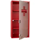 Medizinschrank aus Edelstahl zum Abschließen Erste Hilfe Schrank mit Schloss, rot