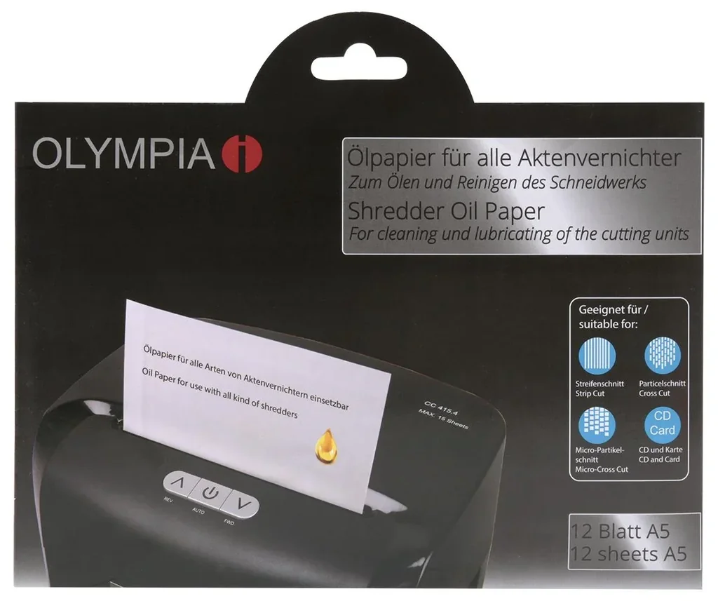 Ölpapier für Aktenvernichter