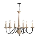 Kronleuchter Hängelampe 6-flammig Pendelleuchte mit Glas königlich traditionell klassisch mit 6 Armen, Stahl, Schwarz+Ho