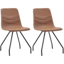 Esszimmerstühle 2-Sitzer Kunstleder braun