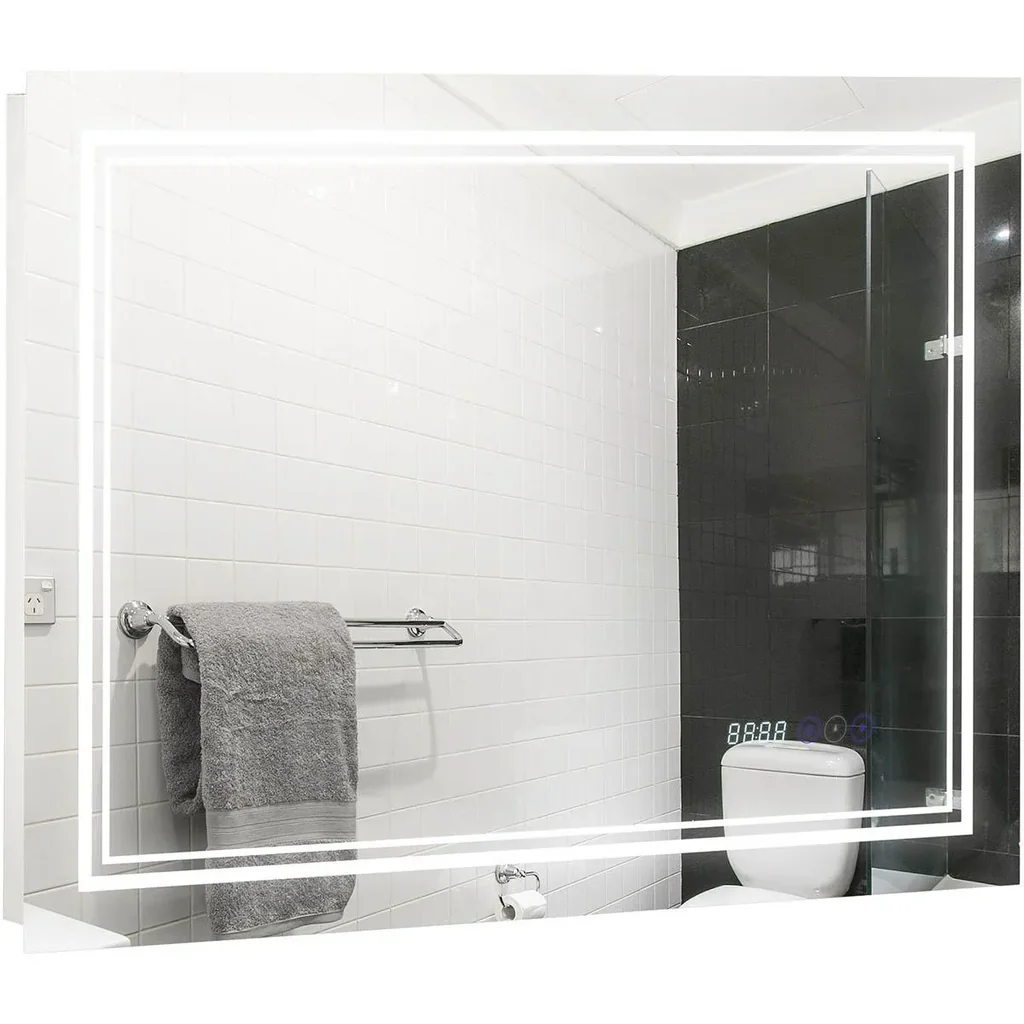 Badezimmerspiegel mit LED-Beleuchtung 80 cm x 7 cm x 60 cm
