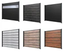 Sichtschutz Grundelement, anthrazit, 2,02 x 1,86 m, Schichtstoffplatten Holzoptik