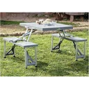 Zusammenklappbarer Picknicktisch - 84cm x 66cm x 134cm - Grau