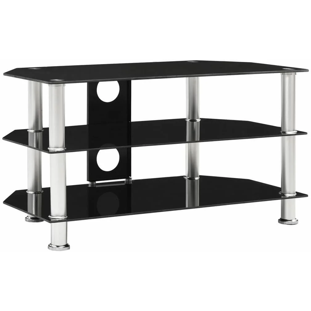TV-Schrank 75x40x40 cm gehärtetes Glas schwarz