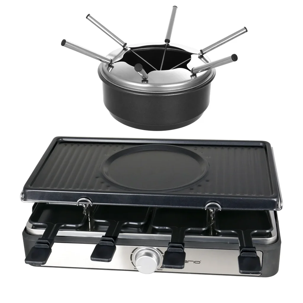 Raclettegrill/ Fondue "RG-124930", 8 Personen, 42 x 23 cm , 1,3 Liter, 1400 Watt