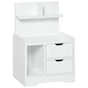 Nachttisch mit 2 Schubladen Nachtschrank moderner Nachtkommode mit offenen Ablage Weiß 40 x 30 x 60 cm