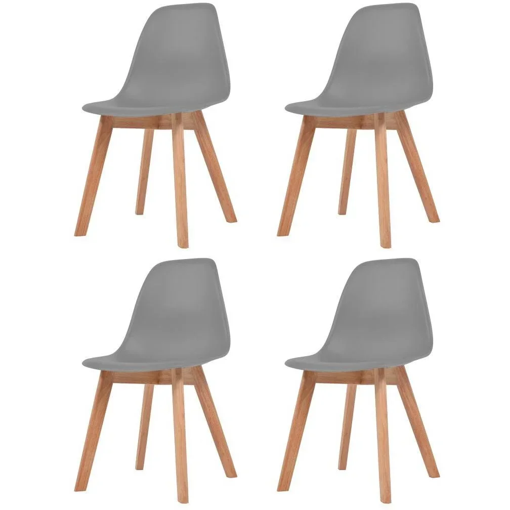 Esszimmerstühle 4 Stück Kunststoff grau
