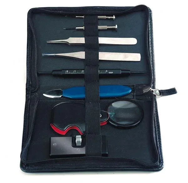 Uhrenwerkzeug Set 8 tlg. im hochwertigem Kunstleder Etui
