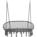 Hängesessel 2-persönlich - Boho-Stil - Grau - 130 x 70 x 35 cm