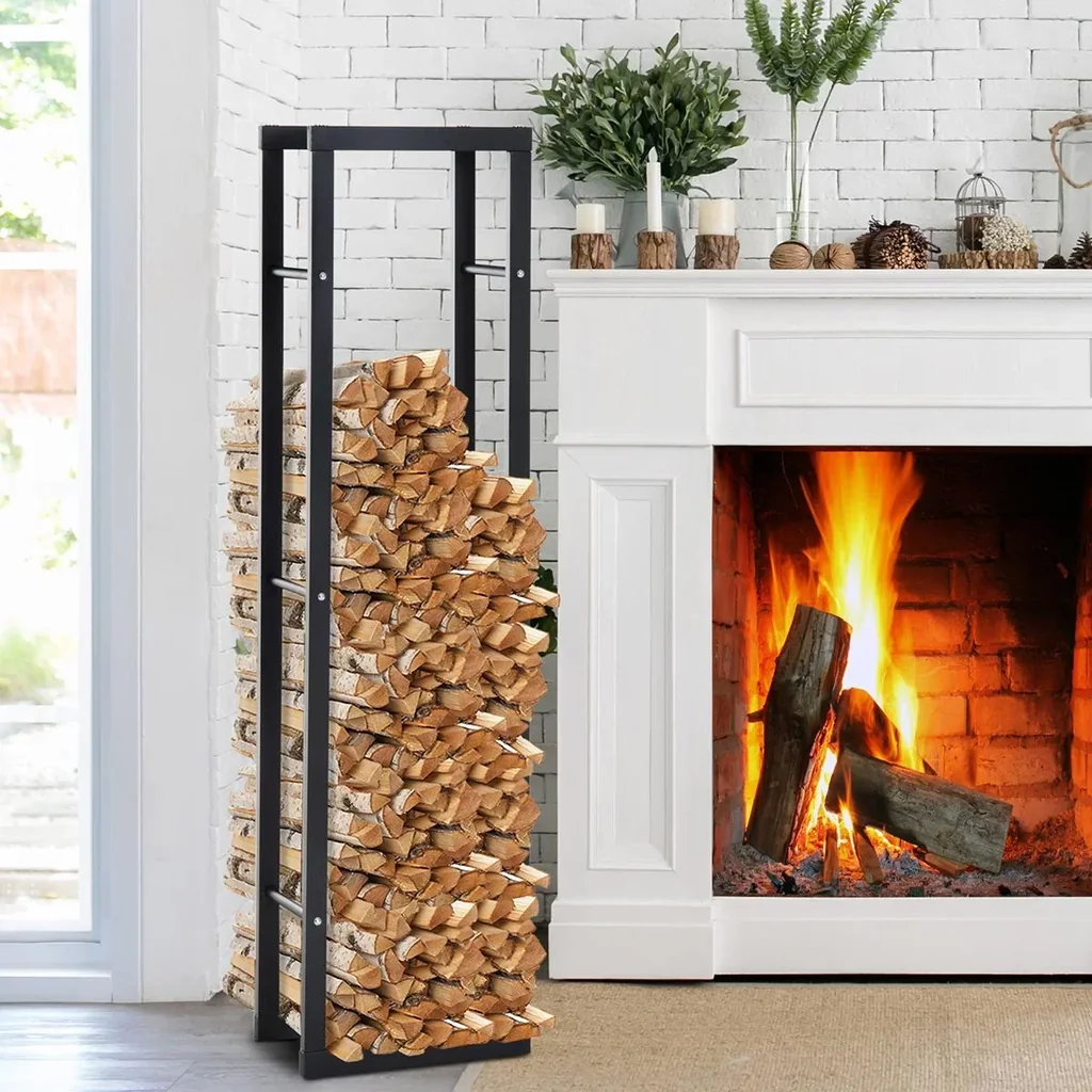 Feuerholzregal schwarz