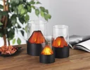 LED Licht mit Kaminfeuer-Effekt - im 3er Set