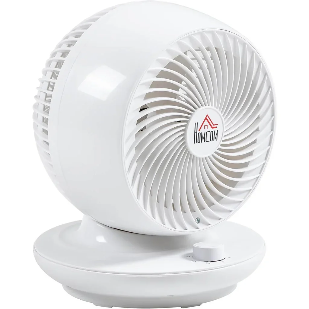 Tischventilator Umluftventilator 90° Kippfunktion 70° Oszillation 3 Geschwindigkeiten ABS Kunststoff l Ø27 x 34H cm