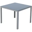 Alu Gartentisch Esstisch mit Glasplatte 87x87cm