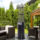 Gasheizer Gasheizstrahler Terrassenheizer Heizstrahler Heizpilz mit Rollen Umkippschutz Edelstahl