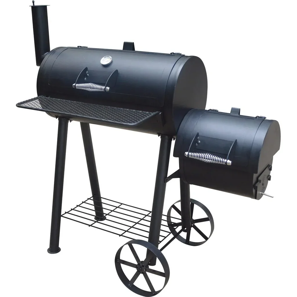 Holzkohlegrill Smoker Edmonton 121x122x55cm Schwarz