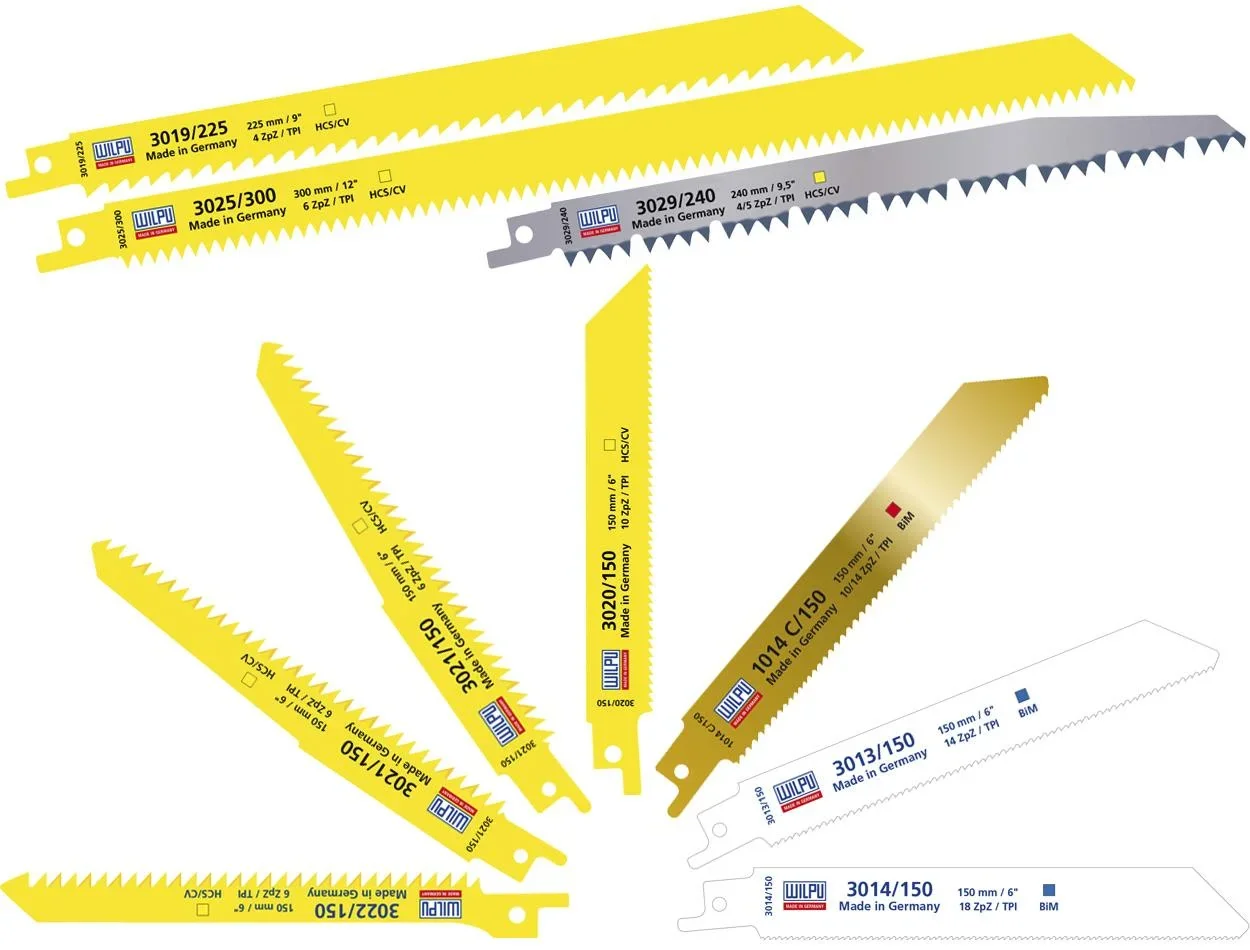 Sägeblatt Set für Säbelsägen, 10 tlg. für Holz und Metall