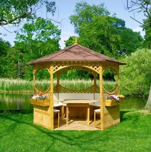 Pavillon "Palma" mit Bitumenschindeldach