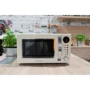 Mikrowellenherd 700 Watt und Grill 1000 Watt - 2 in 1 - Weiß - Retro-Stil